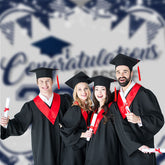 Aperturee - Indigo White Stripe Bokeh 2023 Grad Photo Booth Hintergrund